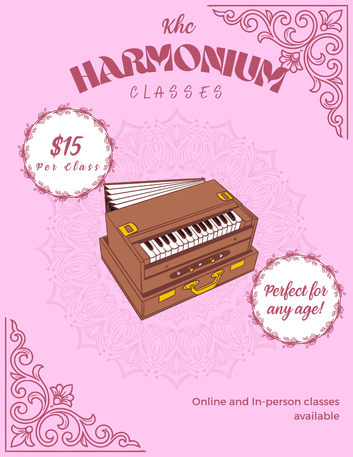 Harmonium classes,  per class